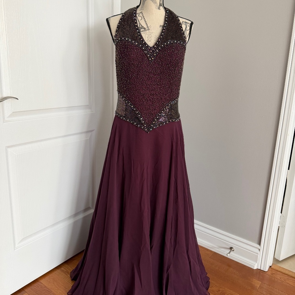Jovani Sequin Silk Evening Dress in Rich Purple Size 14P